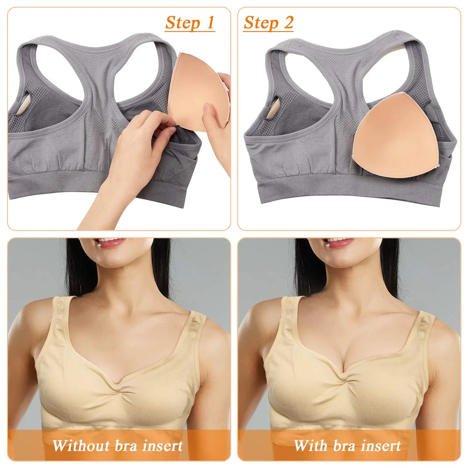 Triangle Sponge Push up Bra Pads Set for Women Invisible Insert Swimsuit Bikini Breast Enhancers Chest Cup Pads Accessories