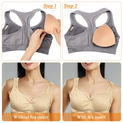 Triangle Sponge Push up Bra Pads Set for Women Invisible Insert Swimsuit Bikini Breast Enhancers Chest Cup Pads Accessories